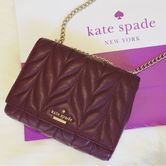 kate spade Handbags - Kate Spade ♠️ NWT Quilted Maroon Crossbody Bag